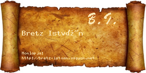 Bretz István névjegykártya